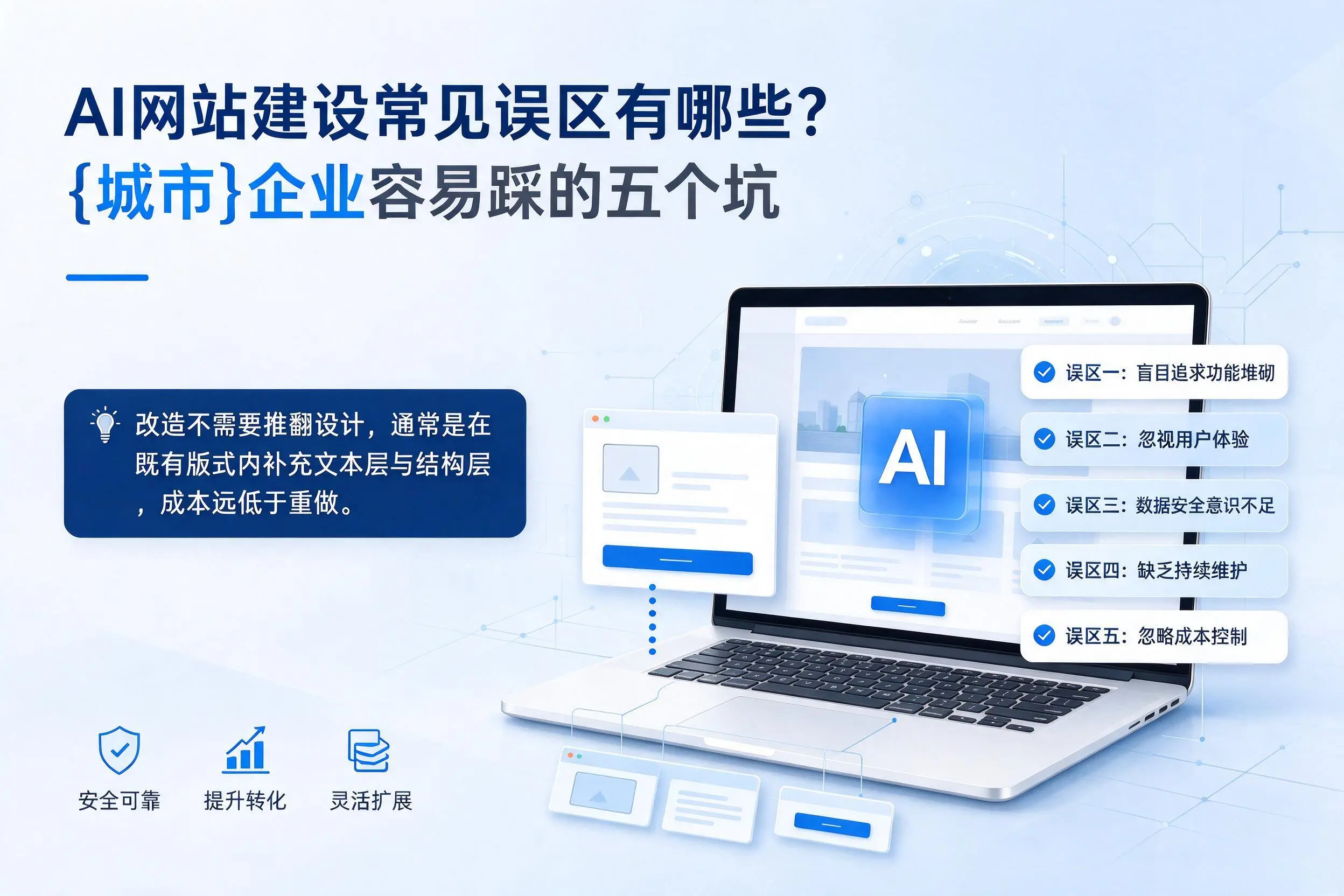 AI网站建设常见误区有哪些?玉树企业容易踩的五个坑