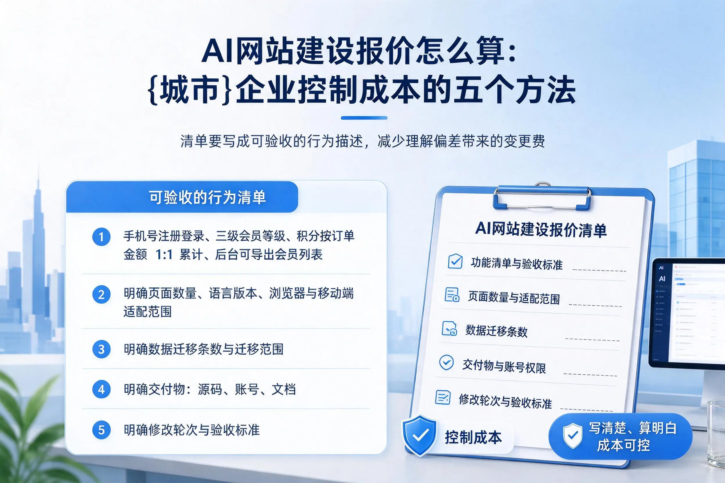 AI网站建设报价怎么算：玉树企业控制成本的五个方法